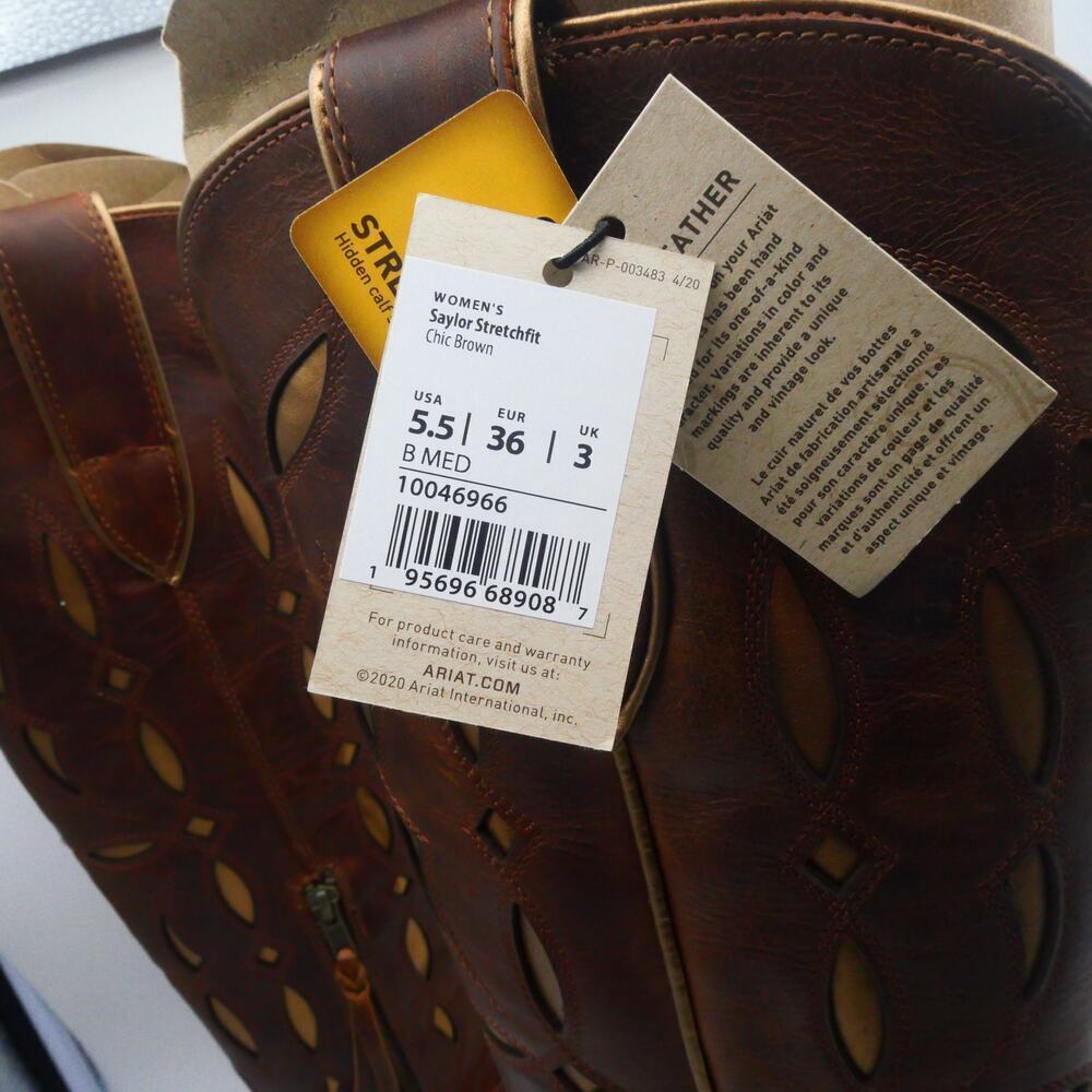 NEW Ariat Women’s 5.5 Saylor Stretchfit Boots Tall Chic Brown Leather - Picture 11 of 15
